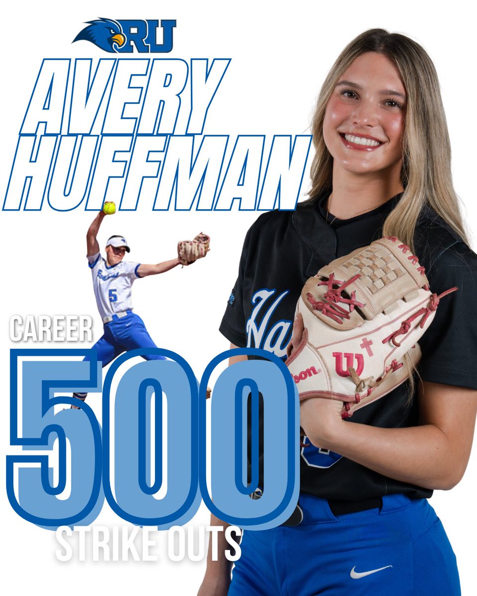 RockUSoftball's tweet photo. 📢HiSTORY MADE📢

During yesterday’s game Vs. Drury University, Senior Pitcher Avery Huffman reached the 500K mark!  She stands alone at this amazing feat as the only player in Rockhurst Softball history to accomplish this!

CONGRATULATIONS AVE!!!  We are so proud!  

💙#FAMiLY💙 https://t.co/9dBYytinCu