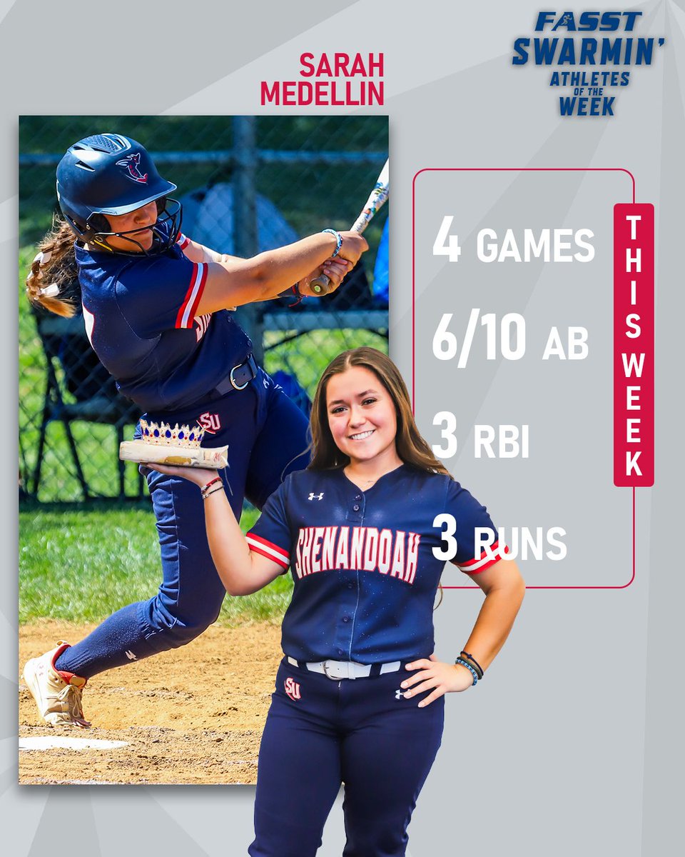 SUHornets's tweet photo. Congratulations to this week's @fassttraining Swarmin' Athletes of the Week, going to @suhornetssb Sarah Medellin and @suhornetstfxc Roman Bernard!!

#GoSUHornets #ODAC https://t.co/EkLUP6hNHz