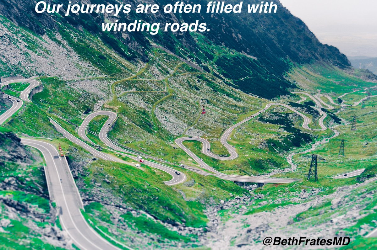 BethFratesMD's tweet image. Our journeys are often filled with 
winding roads. When we are
 on our journey, we must 
learn to enjoy the 
scenery and not 
just focus on 
reaching our 
destination. 
🙏
The journey+process are as important as 
the destination+final 
product. 
💙
#MondayMotivation #Life