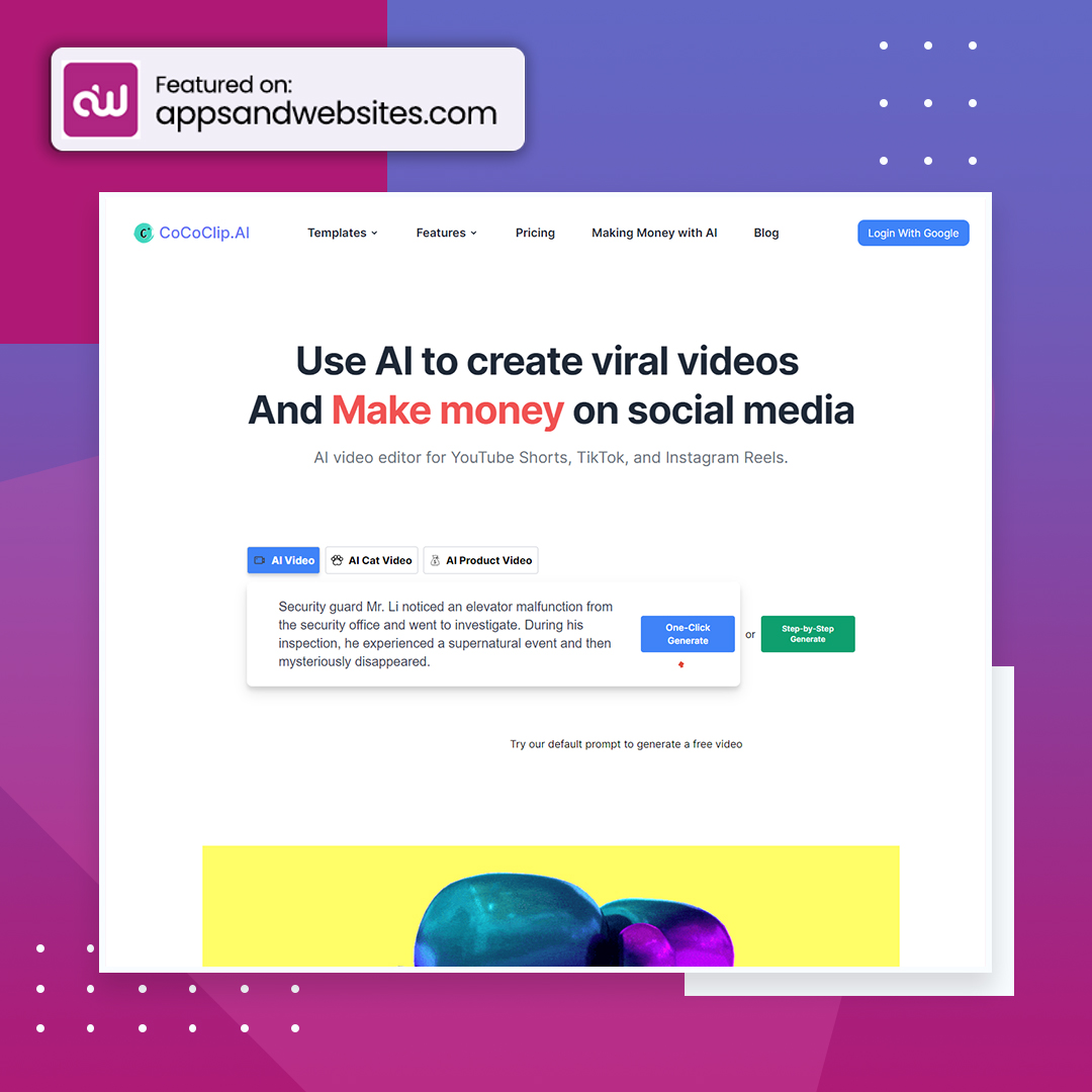 AppsandWebsites's tweet image. Want to go viral? 🌟 Use CoCoClip.AI to turn text into captivating videos. Create, share, and monetise your content like a pro! 🎥

#CoCoClipAI #AIVideoEditor 
#ContentCreation

More awesome AI tools for you to check out: appsandwebsites.com/directory/ai-t…