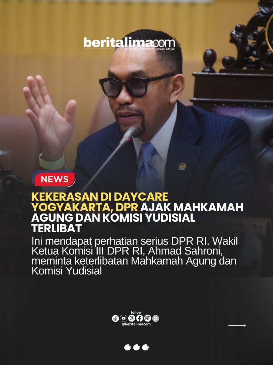 RayaMalang's tweet image. Kasus dugaan pengani*ya*n anak di Daycare Little Aresha, Sorosutan, Umbulharjo, Kota Yogyakarta, mendapat perhatian serius DPR RI dan meminta keterlibatan MK dan KY untuk memastikan penanganan kasus berjalan transparan

selengkapnya baca beritalima.com/kekerasan-di-d…

#daycare #Jogja
