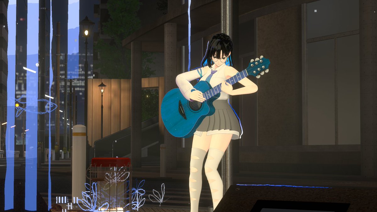 Sleepat28's tweet image. ロムちゃんの毎週恒例VRCの弾き語り本日は　#VRFNS　　#アドホックVRC　にて　FNSにいるときにタイムアウトになってしまいちょうどVRCの不具合で戻れなくなって後半聞けなかったけどAdHocのワールドをロムちゃんが試したいと移動してくれたので2曲聞けてよかった ~
　#romlive