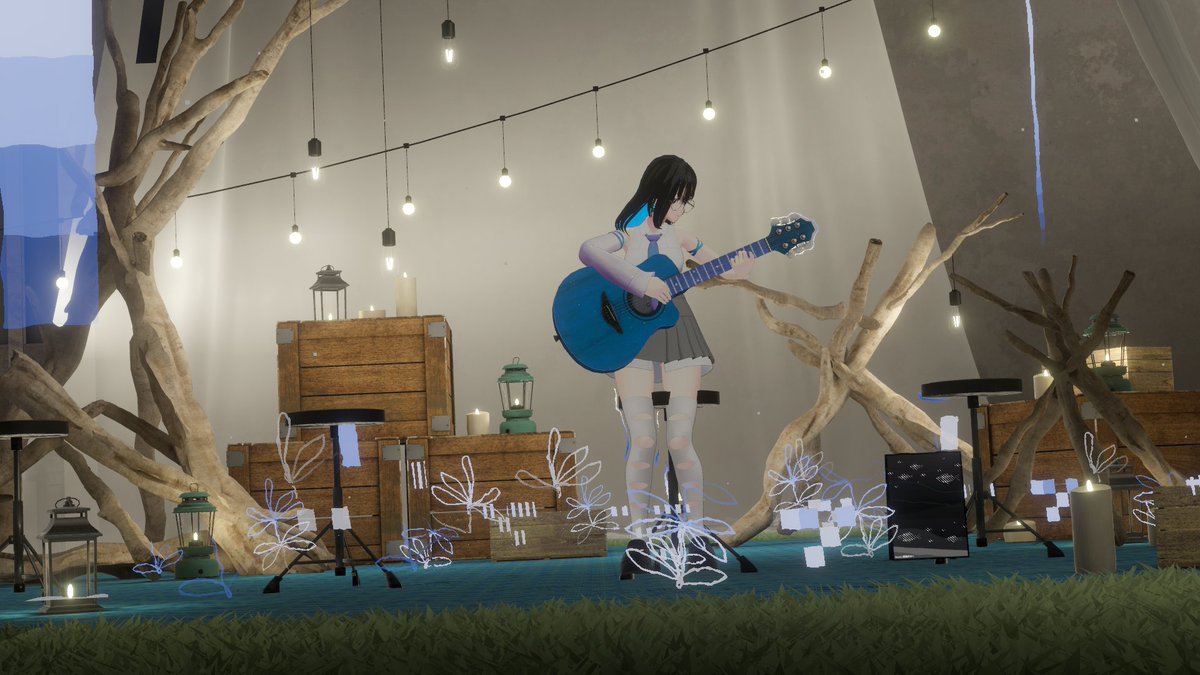 Sleepat28's tweet image. ロムちゃんの毎週恒例VRCの弾き語り本日は　#VRFNS　　#アドホックVRC　にて　FNSにいるときにタイムアウトになってしまいちょうどVRCの不具合で戻れなくなって後半聞けなかったけどAdHocのワールドをロムちゃんが試したいと移動してくれたので2曲聞けてよかった ~
　#romlive