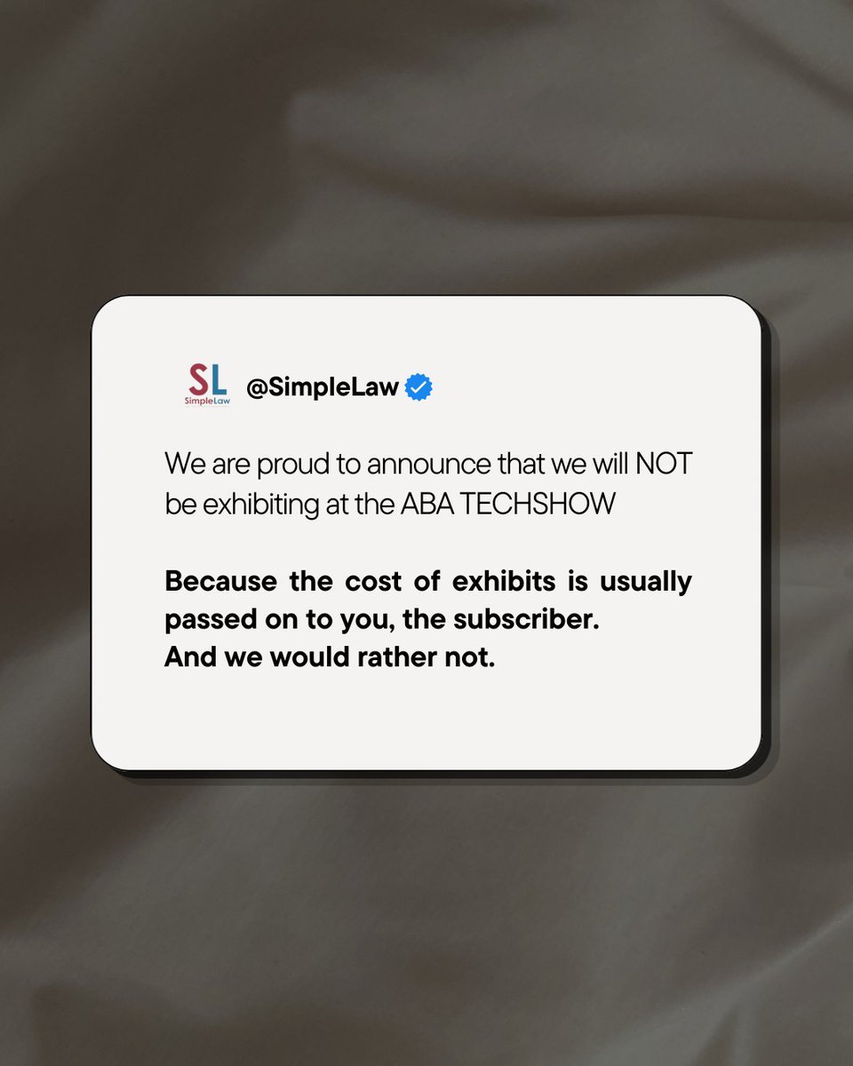 _simplelaw's tweet photo. We’ve chosen a different approach.

One that keeps SimpleLaw affordable, transparent, and built around what your firm actually needs.

One price. All features. No extras.

Try SimpleLaw and see the difference.
https://t.co/jSeNWIofSv https://t.co/um9nYdorob