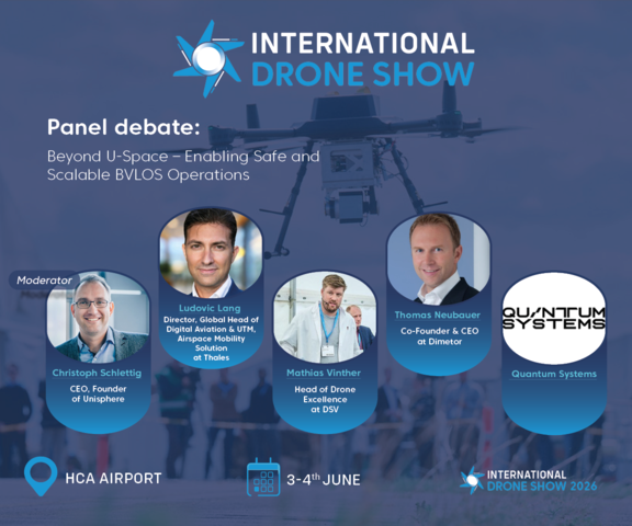 Dimetor_Connect's tweet photo. Europe’s #BVLOS drone operations landscape is evolving rapidly, but U-space is not always the answer.

As drone operations expand across maritime, rural, and industrial environments, a key question emerges: where can safe and scalable BVLOS drone operations be enabled without full U-space integration?

At the International Drone Show 2026 in Odense (June 3–4), our co-founder and CEO Thomas Neubauer will join a high-level panel to explore exactly this.

Panel: Beyond U-Space – Enabling Safe and Scalable BVLOS Operations

June 4, 09:35–10:25

Thomas will be speaking alongside leading industry experts:
Ludovic Lang, Global Head of Digital Aviation & UTM, Thales
Mathias Lieblein Rørbæk Vinter, Head of Drone Excellence, DSV - Global Transport and Logistics
Quantum Systems
Moderated by Christoph Schlettig Schlettig, CEO & Founder, Unisphere

The discussion will focus on:
• Where BVLOS drone operations can be safely deployed without U-Space
• The limits of current frameworks and regulatory approaches
• The minimum set of technologies, services, and infrastructure required for safe and scalable operations

Because enabling BVLOS drone operations at scale is not just about regulation but having the right operational intelligence and infrastructure in place.

If you’re attending, don’t miss the session.

Learn more about the event: https://t.co/sCECTeZTpN