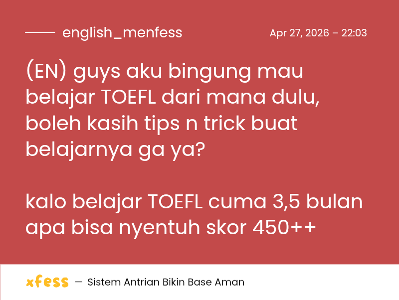 English Menfess by Jeya tweet media