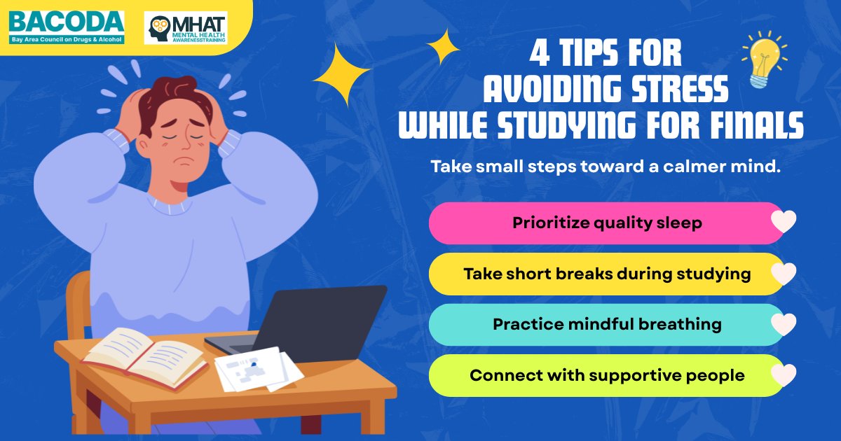 MHAT_Bacoda's tweet image. #FinalsWeek #FocusTime #StudyTips #StayFocused
#MentalHealthMatters #StudyBreak #TakeABreak #MindfulMoments #SelfCareForStudents #BalanceIsKey #StressRelief #BACODA