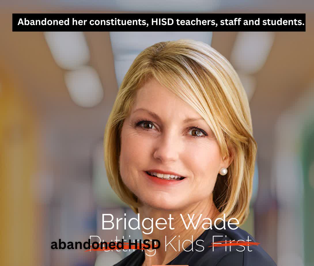 hea_president's tweet image. .@BridgetforKids has let down HISD teachers, students, and staff. We deserve better leadership. Remember to vote NO to her reelection in November 2025! #HISD #VoteNo
