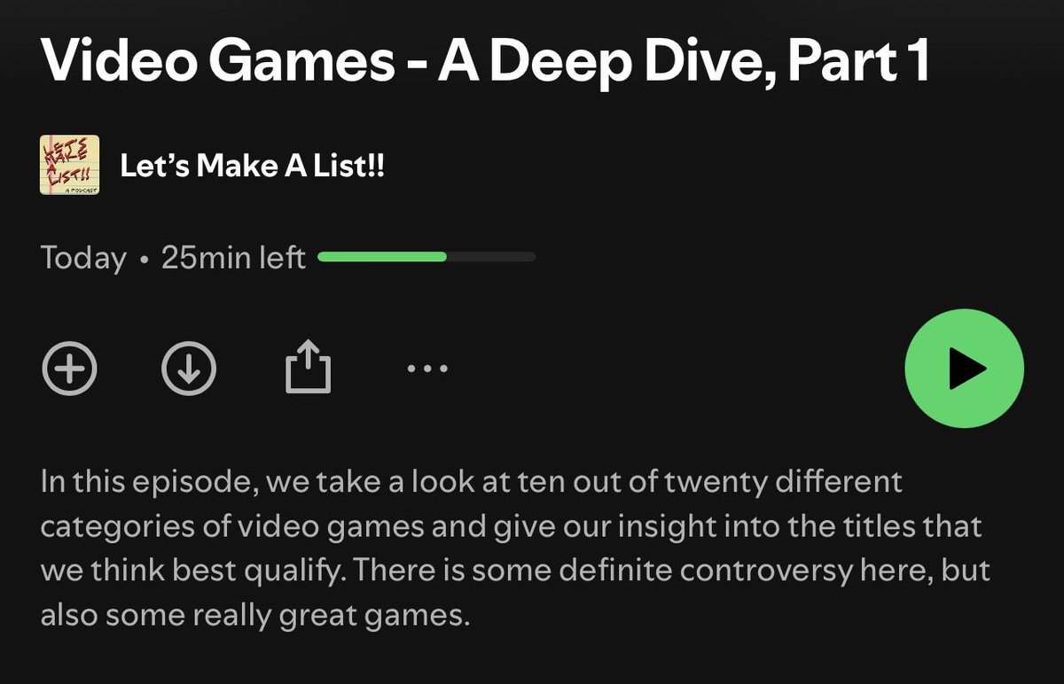 letsmakealistpc's tweet image. First episode of a two-parter this week!  We take a deep dive into different video game categories and rank our top choices for each.  Links below. #letsmakealist #letsmakealistpc #videogames 

open.spotify.com/episode/4jUjUj…

podcasts.apple.com/us/podcast/let…