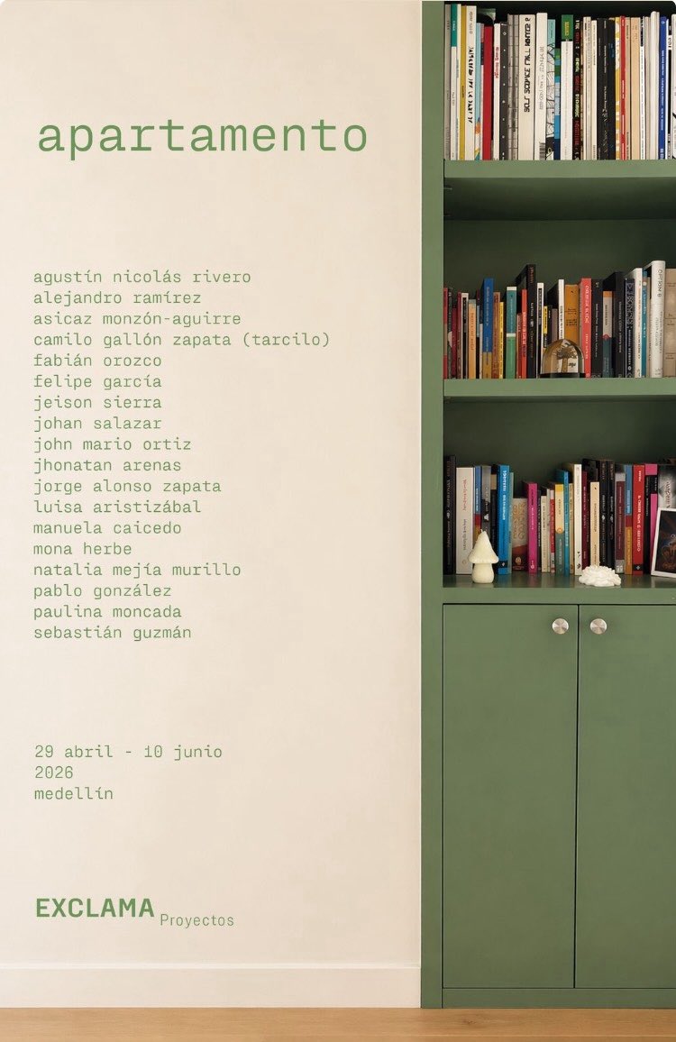 desde el 29 de abril  hasta el 10 junio, la revista Exclama, organiza dentro de su línea de proyectos, Apartamento. una expo que propone una convivencia directa directa con el entorno doméstico. 
Todos invitados.