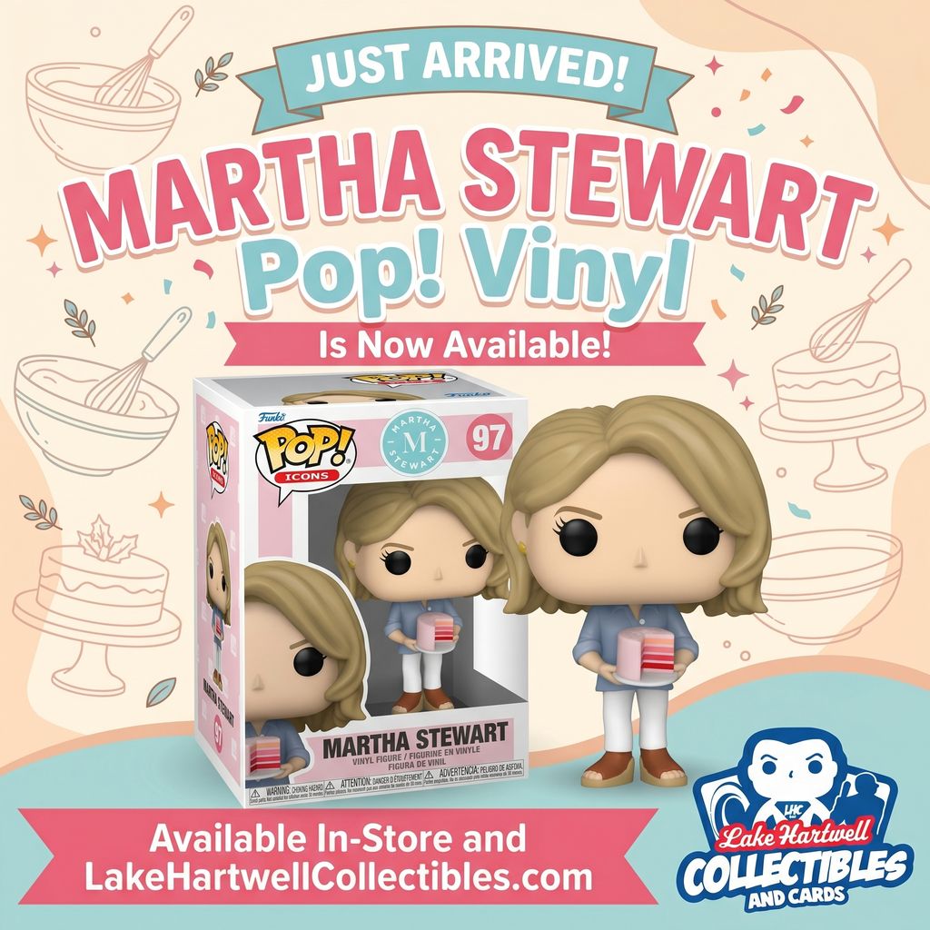 LakeHartwellCCS's tweet image. Just dropped! 🍰 The Martha Stewart Funko Pop! #97 is now in stock—serving style with a slice of cake 😍 Grab yours in-store or online before they’re gone! 👉 LakeHartwellCollectibles.com
#FunkoPop #MarthaStewart #NewArrival #Collectibles