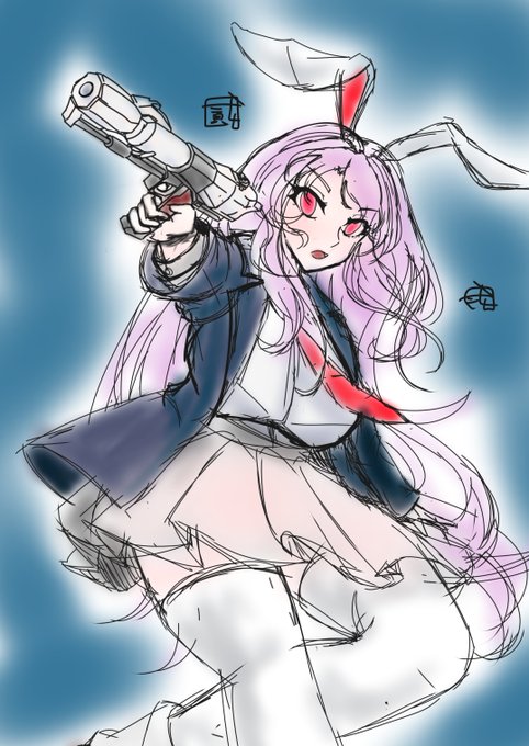 n年振りに優曇華描きました。 えっちじゃないやつです。 誰だよ「サンダー50描こうぜ!!」とか言った奴。 …俺か…