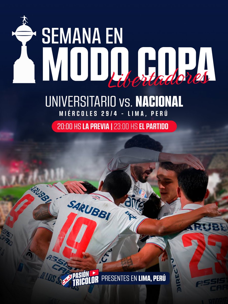 MODO COPA ✅️🏆

Buen viaje a los fieles tricolores que estarán en LIMA alentando a NACIONAL #NuncaVisitantes 

Pasión Tricolor presente 🇵🇪 #PasiónTricolorPlay #LaRadioDelHincha