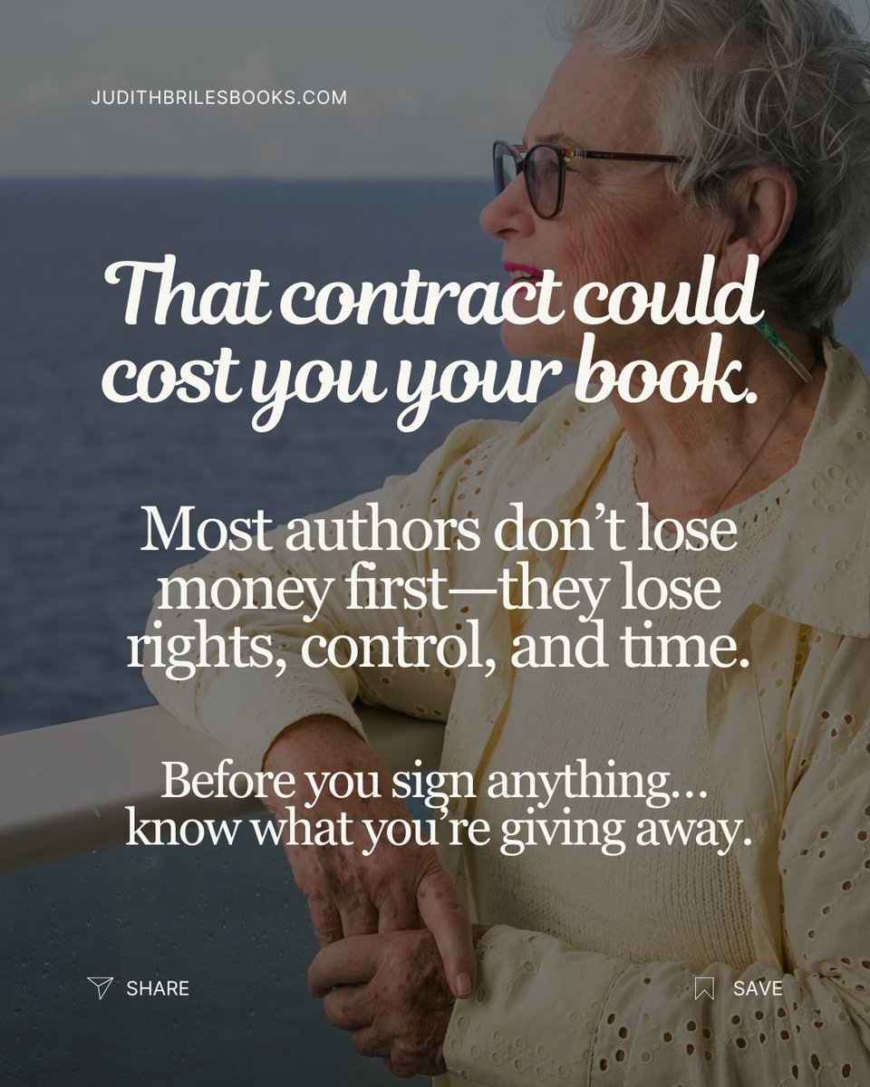 JudithBriles's tweet image. Most authors don’t read contracts—then lose control.
Rights. Royalties. Ownership.
Protect yourself before you sign.

Avoid costly mistakes: bit.ly/BlundersBook
#authors #selfpublishing #writingcommunity #amwriting #bookpublishing