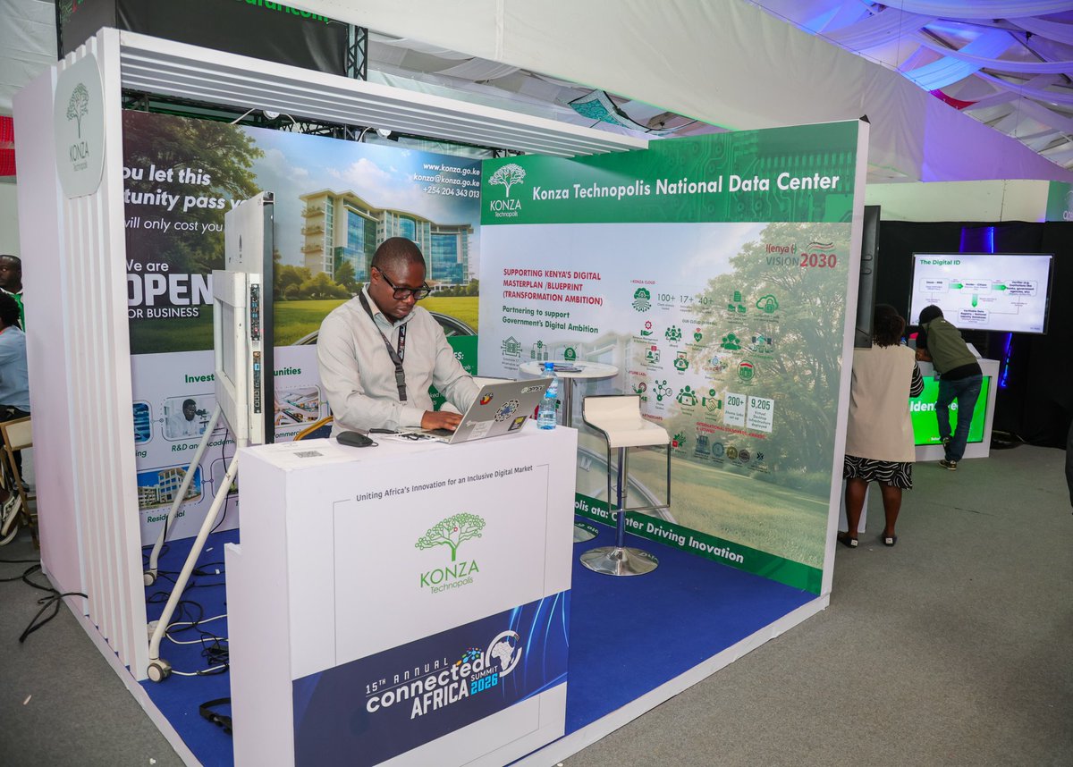 konzatech's tweet photo. Have you visited our booth at the Connected Africa Summit 2026? 👀

Step into Konza Technopolis and discover how Africa’s Silicon Savannah is shaping the future of smart cities, digital infrastructure, and innovation.

From the Tier III National Data Centre to investment-ready opportunities across technology and enterprise, there’s so much to explore.

Come by, connect with us, and be part of the journey
 #ConnectedAfricaSummit2026 #SiliconSavannah