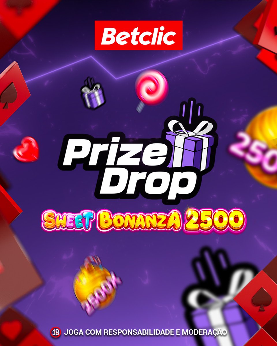 BetclicPortugal's tweet photo. 🍬🍭 Já começou o Prize Drop mais doce da semana! Tens tudo pronto para ganhar parte dos 20.000€ em bónus que temos para partilhar até sexta-feira? Adoça os teus dias com o exclusivo Sweet Bonanza 2500! 

Sabe tudo aqui: https://t.co/t1bho5mPsW https://t.co/aYXByk61w4