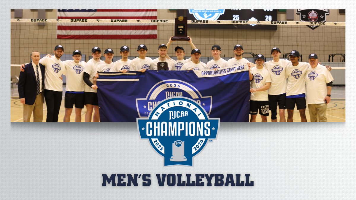 NJCAAVolleyball's tweet photo. 🏆Lakers claim their first National Title!

Finger lakes wins the 2026 Men's #NJCAAVB National Championship!🏐

Full Recap⤵️
https://t.co/UokaYL2al1 https://t.co/GyfQifixWM