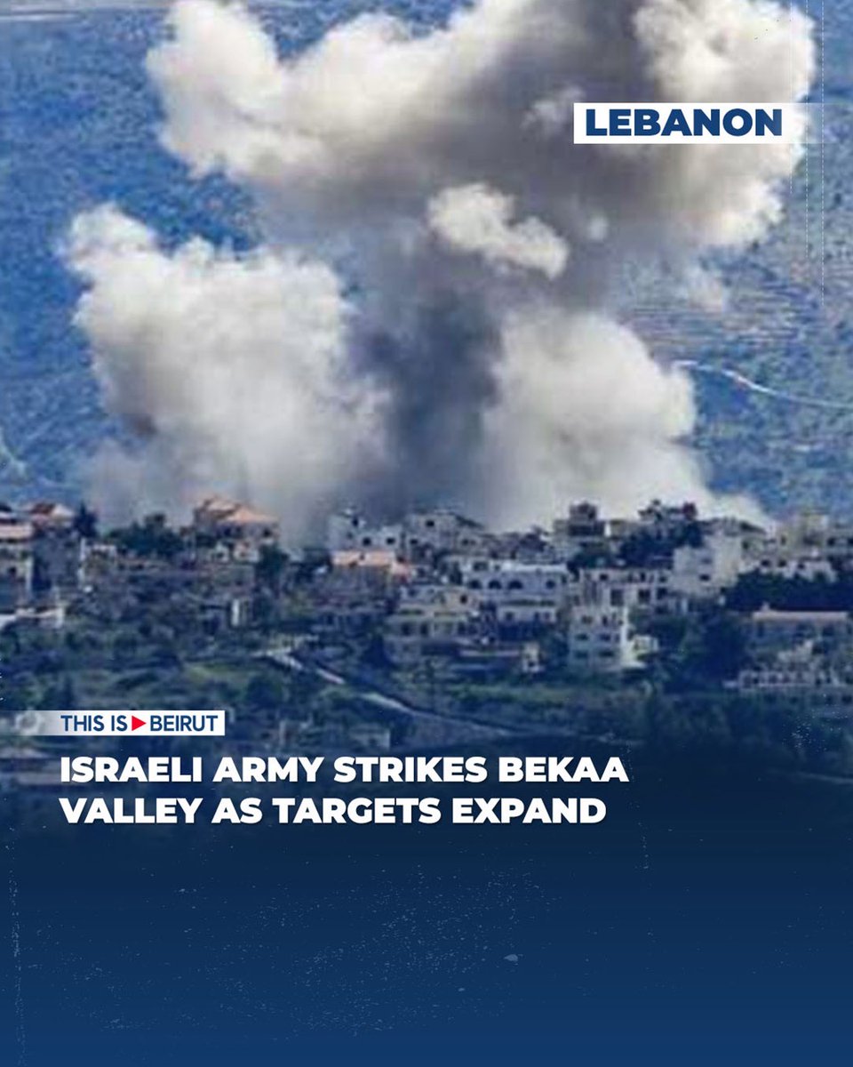 ThisIsBeirut_'s tweet image. 🔴 #READ The Israeli military said it was “currently striking Hezbollah infrastructure in the Bekaa Valley” on Monday, marking the first time since the Israel–Lebanon ceasefire began that it has hit targets outside southern Lebanon. 

👉 More here: f.mtr.cool/nryesmnanq
