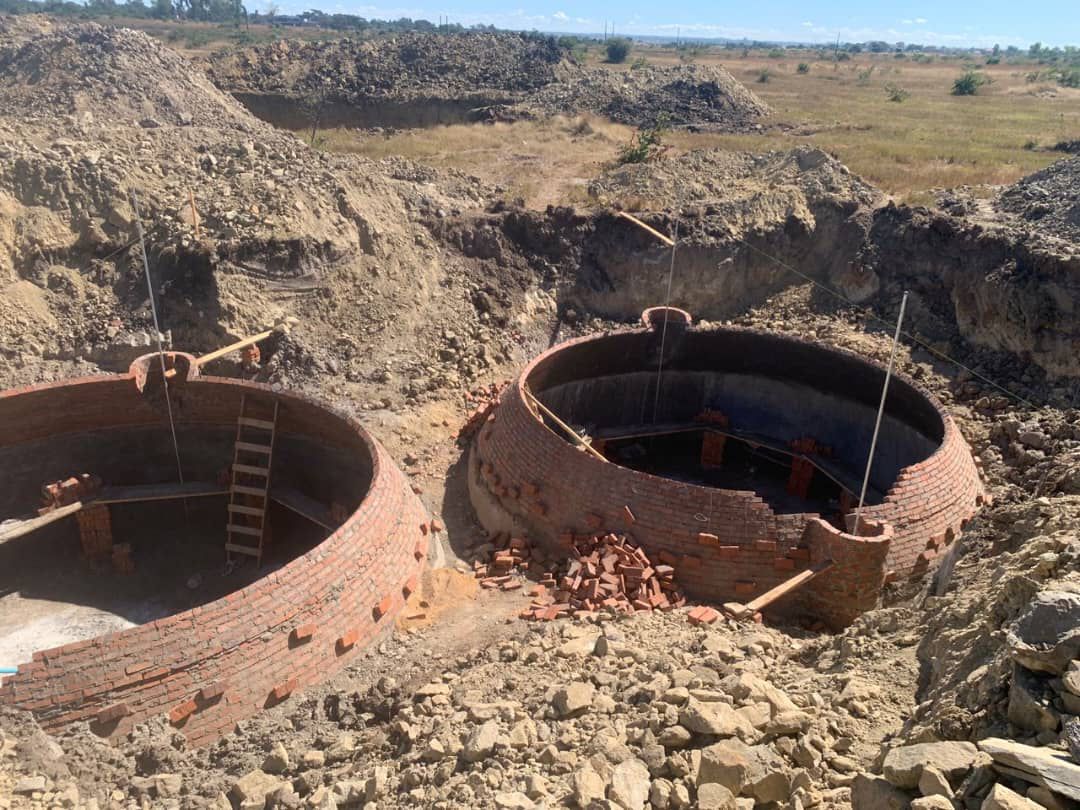 Udcorpzw's tweet photo. Knockmalloch Housing Development Biodigester construction progress as at 27/04/2026. Works are moving smoothly on the 2 x 250 mΒ³ doomed biodigesters) for anaerobic digestion, sludge stabilization, and biogas generation.
#TheUdcorpCitizensWant
#Partneringtobuildtomorrow https://t.co/ydjREGH7FC