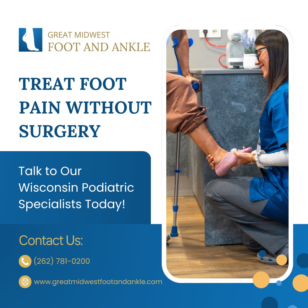 MidwestAnd56694's tweet image. Foot pain slowing you down? 
Our specialists use a personalized &amp;amp; multi-treatment approach to diagnose and treat your condition without surgery. From your first visit to recovery, we focus on what works best for you—contact us today!
#FootPainRelief #HealthyFeet #FootCareExperts