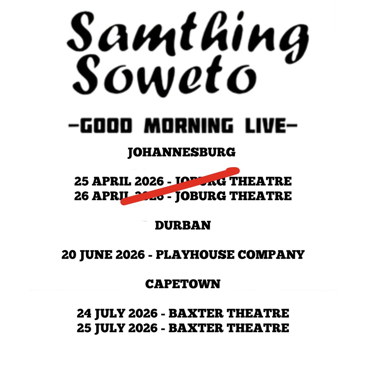 SamkingSoweto's tweet image. Congratulations To @samthingsoweto,  iQANDA LE COUNTRY, On The Success Of The First 2 SOLD OUT Shows🙌🏽

#SamthingSoweto #goodmorninglive #success