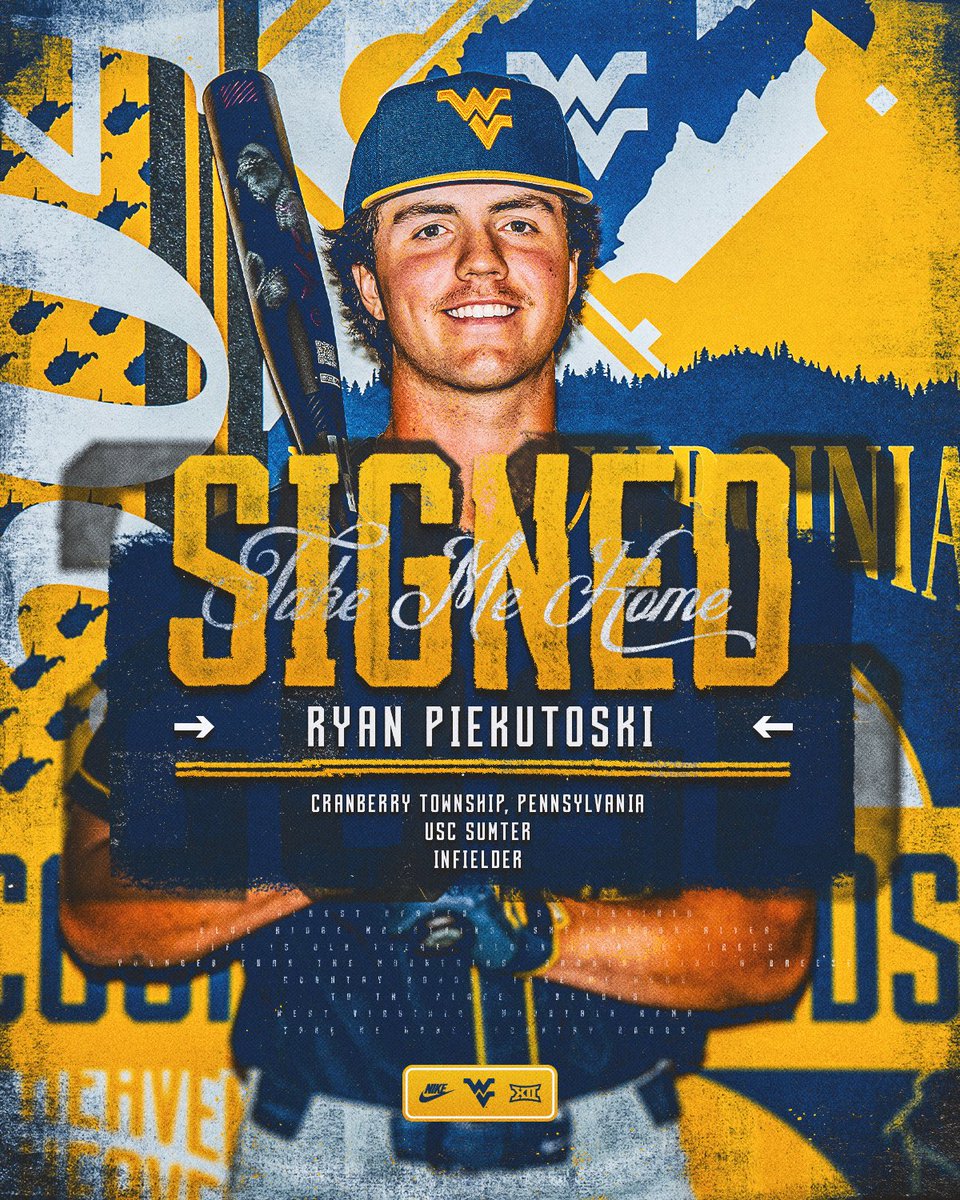 WVUBaseball's tweet photo. 𝓢𝓲𝓰𝓷𝓮𝓭 ✍️ 

Welcome to Morgantown, Ryan!

#HailWV https://t.co/Q3okrawuxx