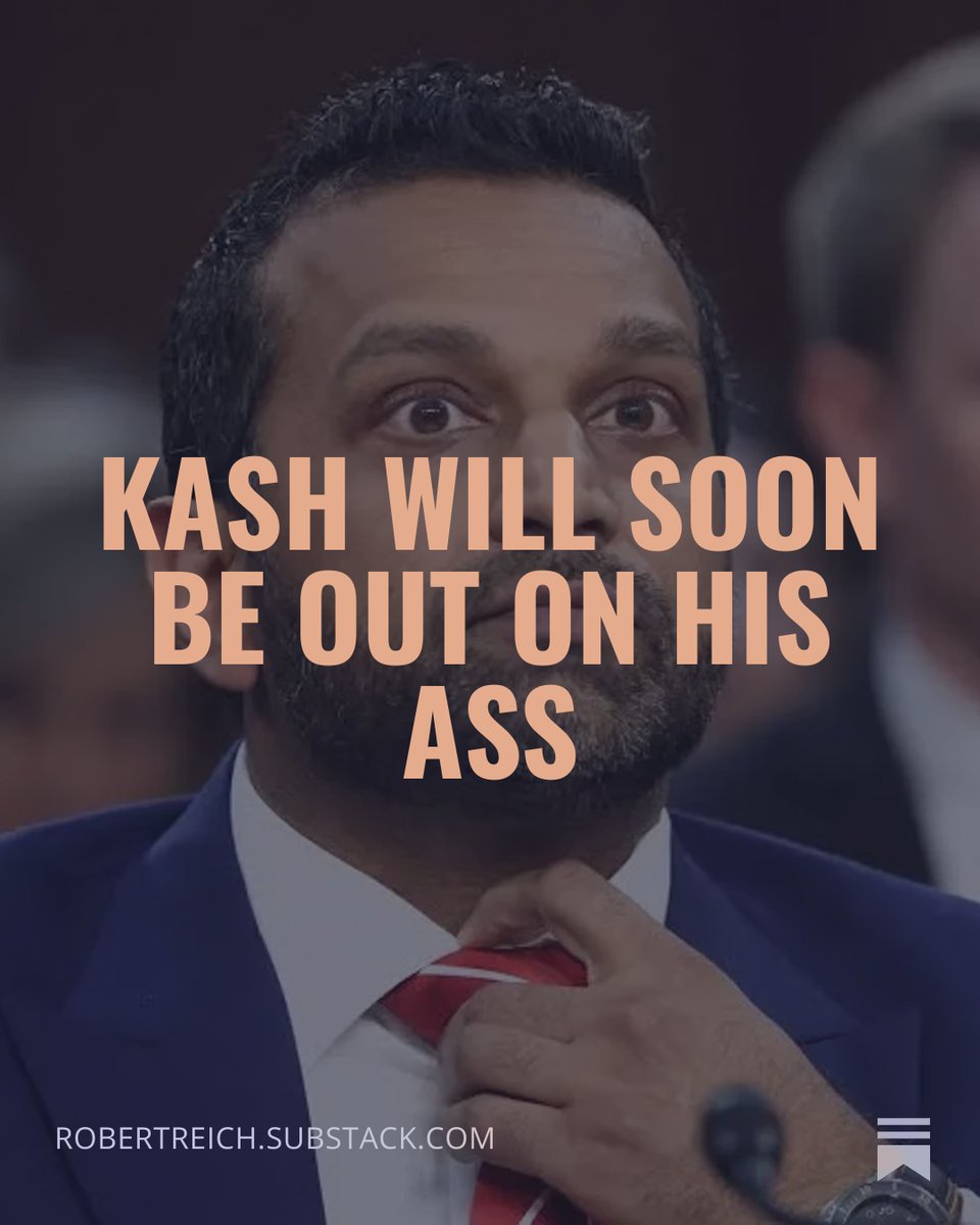 Another radically underqualified Trump appointee is about to lose their job...

robertreich.substack.com/p/patel-will-s…