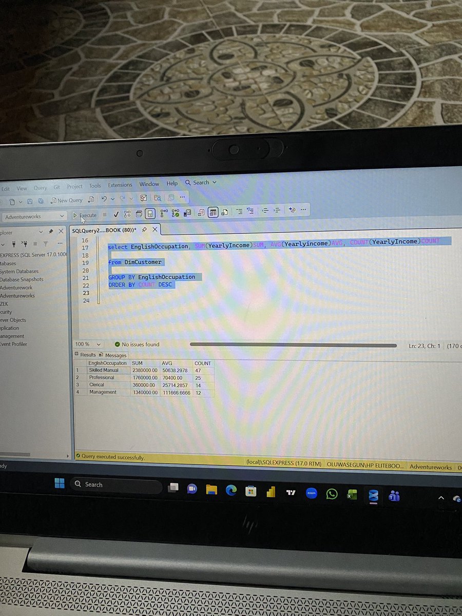 SlimTallboi's tweet image. Top of the morning SQL journey continues 📊
Moving forward to Joins and sub query 🥲

#Datafam #DataAnalysis #SQL #Dataquery #Query