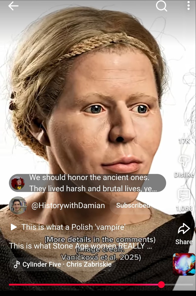 JennyRabbit4's tweet image. This is a woman who lived roughly 6,000 years ago in an area of what's now the Czech Republic. Notice her hair, including the #braids and their nature. From #HistoryWithDamian  youtube.com/shorts/NCQ8Fij…