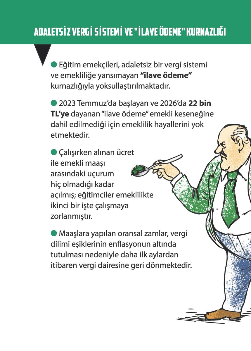 egitimsen's tweet photo. 🔴Vergide adalet sağlanmalı ve tüm ek ödemeler emekliliğe yansıtılmalıdır!
#EğitimSendeÖrgütlenelimBirlikteDeğiştirelim
Broşür için⬇️
https://t.co/f42BdqHWfN https://t.co/0lilRTySNd