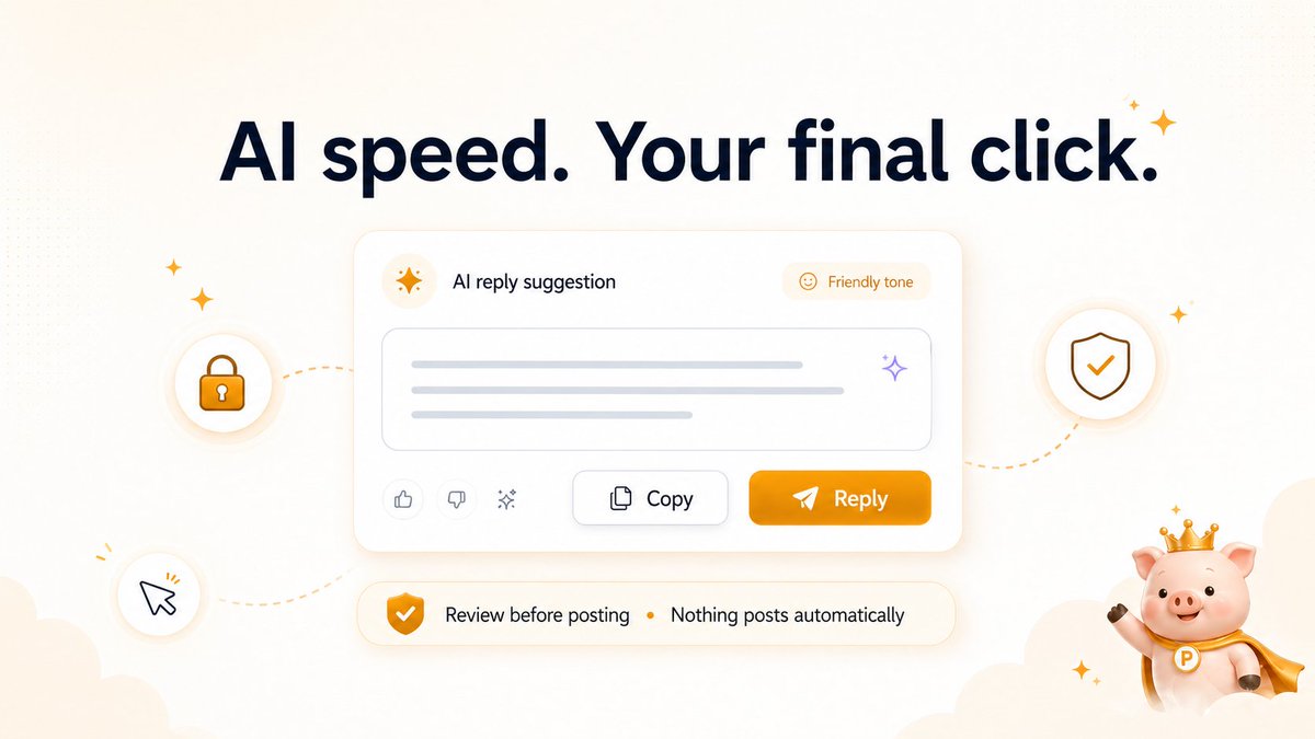 pigly_app's tweet photo. Up And Running In 60 Seconds. 🚀

Install The Extension, Open Any Post, Choose Reply Or Shorten, Then Review And Post.

Pigly Keeps The Flow Simple For People Who Want Engagement Help Without Learning A New Dashboard. https://t.co/zUPR4q8NfL
