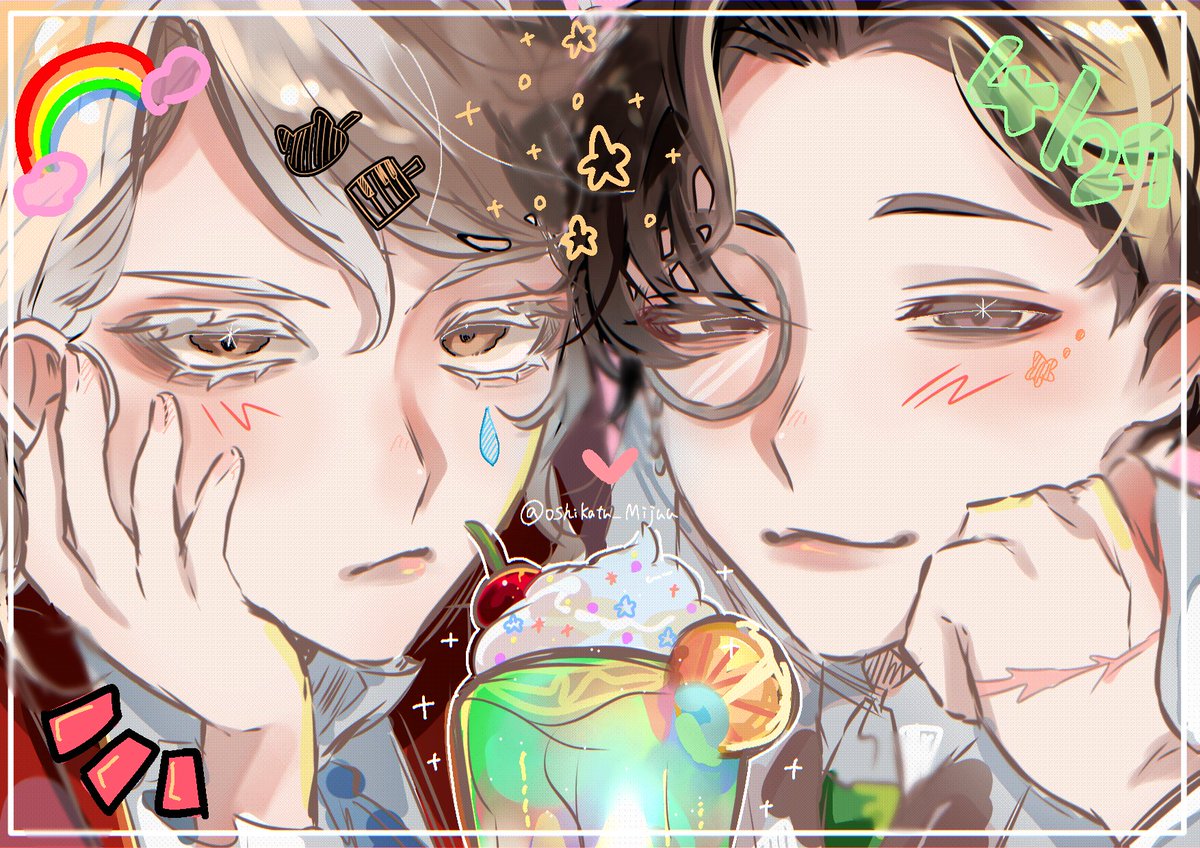 超絶らくがきオルフレ投下🧐🎹
間違ってなければ今日が真ん中バースデー！おめでとう！🌈 #orphrick