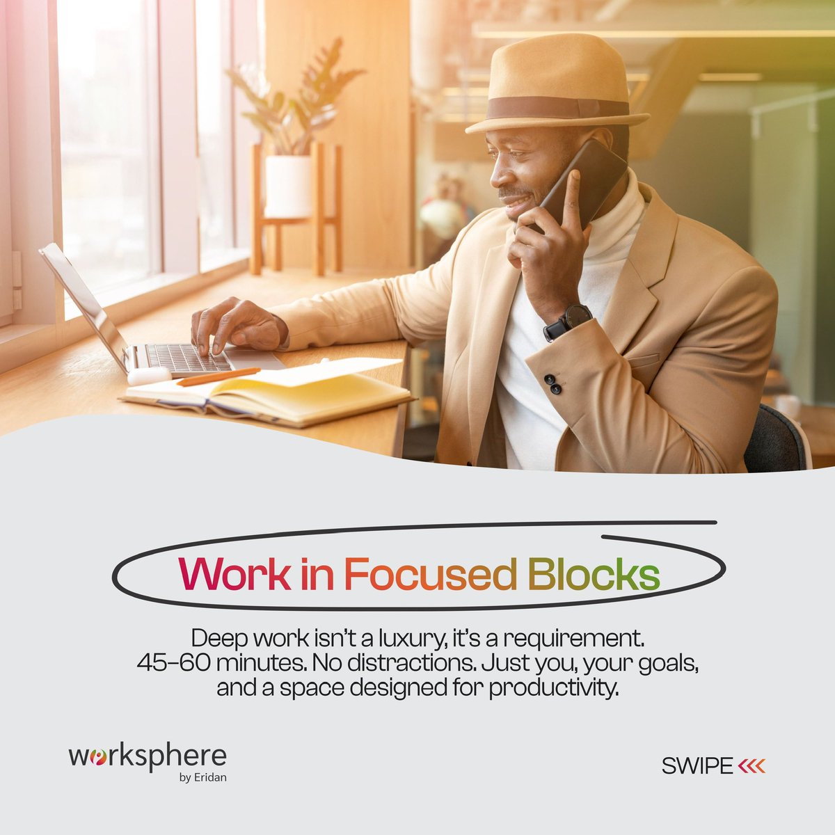 Wrksphere's tweet image. Your best work starts with better habits and the right space. ⚡️
Clarity, focus, and the right environment can change your whole day.

Work smarter at Worksphere. Book your space today.

#Worksphere #Coworking #WorkSmart #Productivity #Focus #Workspace #NigeriaBusiness