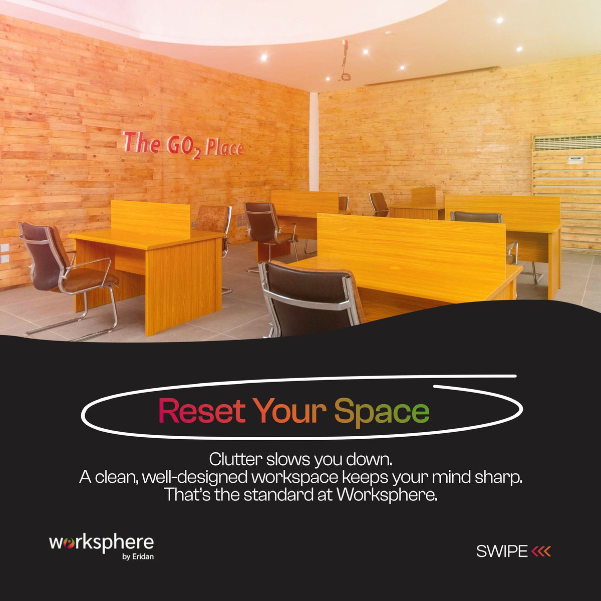 Wrksphere's tweet image. Your best work starts with better habits and the right space. ⚡️
Clarity, focus, and the right environment can change your whole day.

Work smarter at Worksphere. Book your space today.

#Worksphere #Coworking #WorkSmart #Productivity #Focus #Workspace #NigeriaBusiness