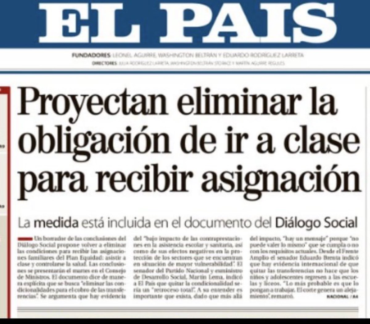 Mucho "dialogo y consenso", para no tocar jamás a Lestido y Salgado. Pero es increíble como no se ponen de acuerdo los partidos en esta OBVIEDAD.

Si querés que la sociedad te de una ayuda, MÍNIMO tenés que educar a tu hijo.