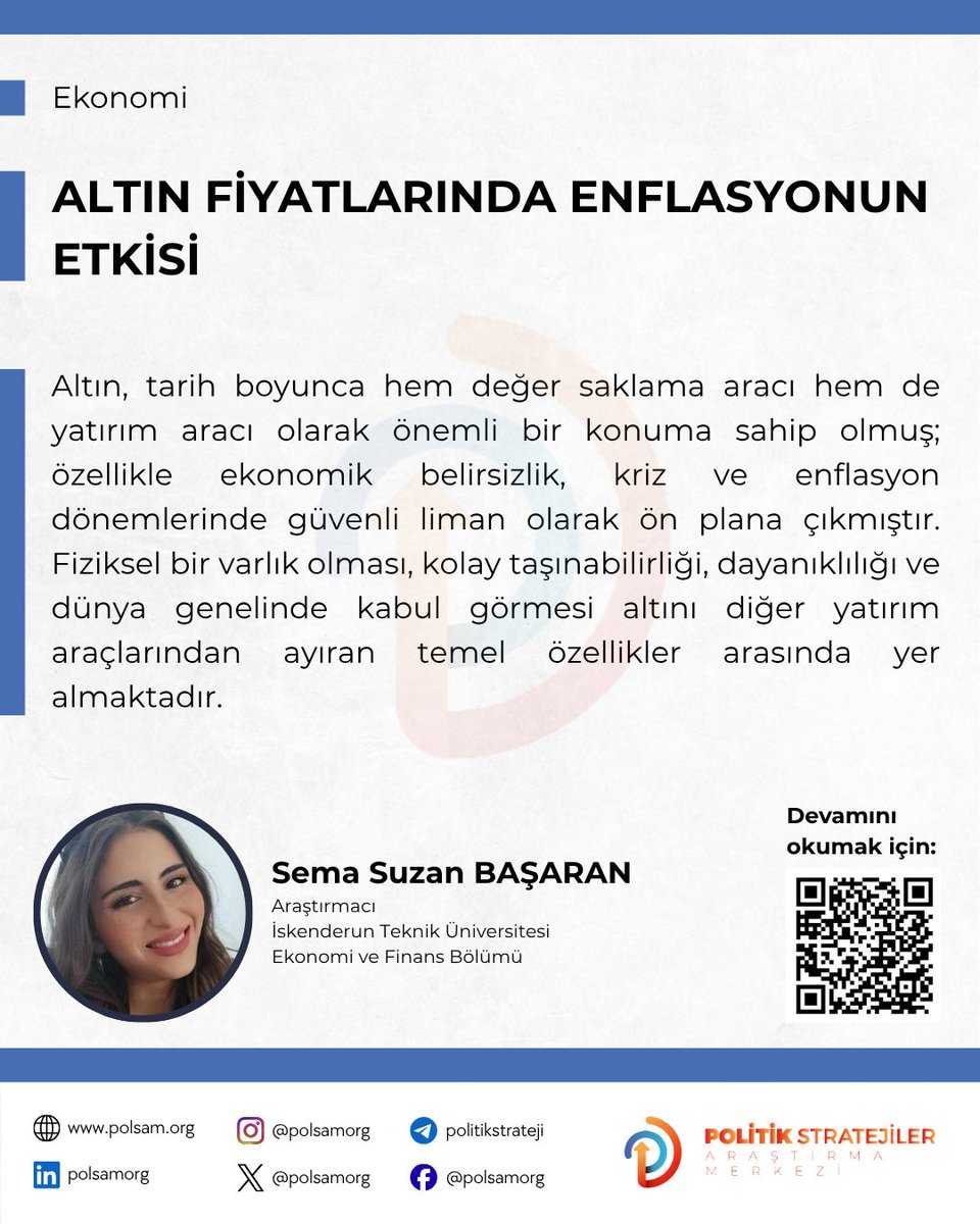 POLSAMorg's tweet photo. Altın Fiyatlarında Enflasyonun Etkisi

Sema Suzan BAŞARAN

İncelemek için: https://t.co/dx4XsTG6iv https://t.co/6luBW629XO