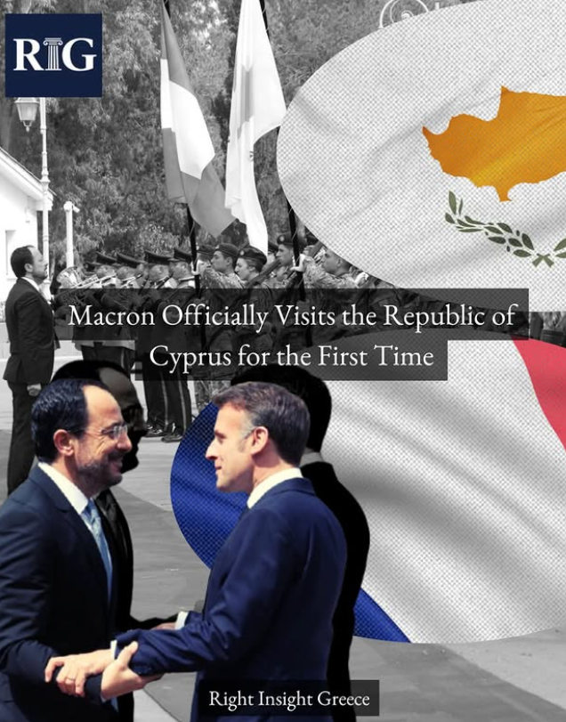 RightInsightGr's tweet photo. French President Emmanuel Macron visits Cyprus oficially for the first time- the aim is to strengthen the countries' relations
#cyprus #macron #france #eu https://t.co/IFeFV3nozd