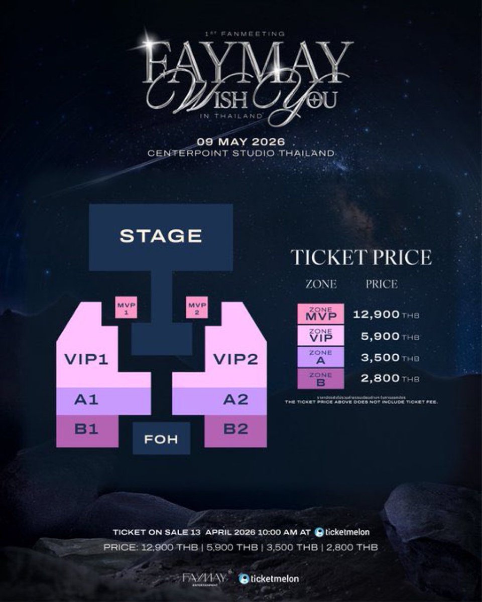patrickkoech's tweet photo. #Wts
“FAYMAY Wish You : 1st Fanmeeting in Thailand” 

>MVP1
>VIP
>A2

TicketMelon Transfer
side by side 
Foreigners can buy also

#FAYMAYWishYou 
#FAYMAYentertainment 
#fay_riezz #maywyda https://t.co/Ys09Q1ZpAC