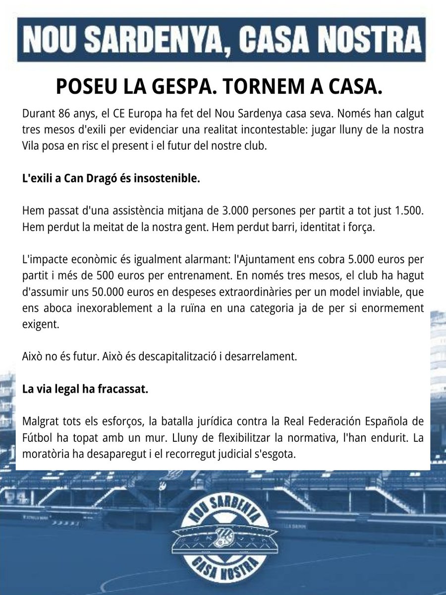 NOU SARDENYA, CASA NOSTRA tweet media