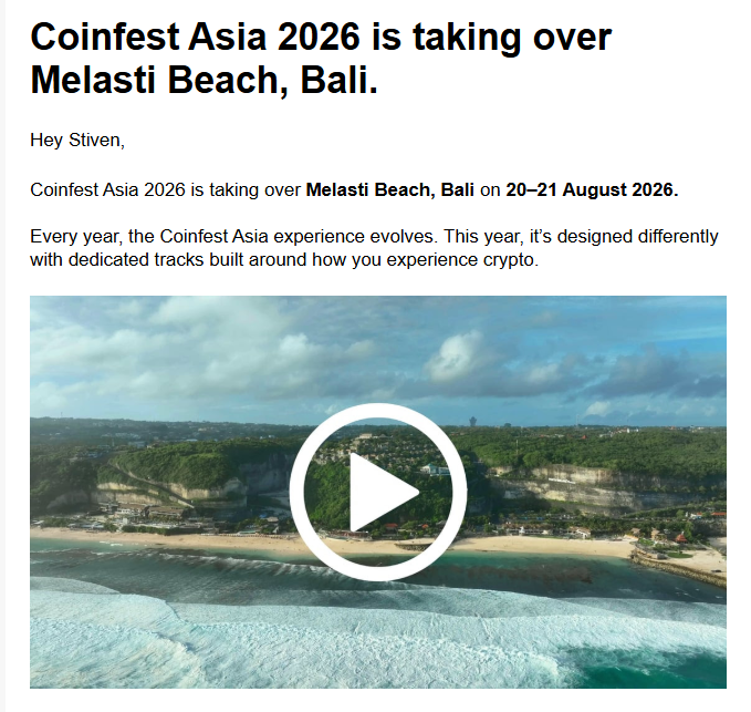 StivenHendra's tweet photo. Wow Coinfest 2026 menyala lagi 🔥
Gak sabar buat ikut tahun ini 
#coinfestasia #coinfestasia2026 #cryptoindonesia @nkskrdwyn https://t.co/JG273Qnt4i