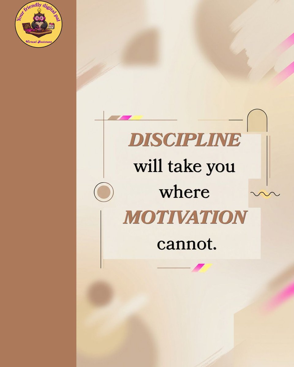 Verlalo29's tweet image. Motivation may help you start, but discipline is what keeps you going on the days you don’t feel like trying. Real progress comes from showing up consistently, even when things feel difficult.  

#DisciplineEqualsFreedom 
#VAcommunity 
#SuccessQuotes 
#FreelancerLife