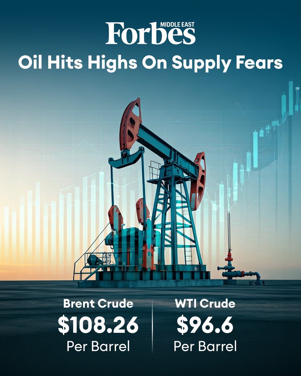 Oil prices rose sharply, with Brent crude up 2.8% to $108.26 per barrel ...