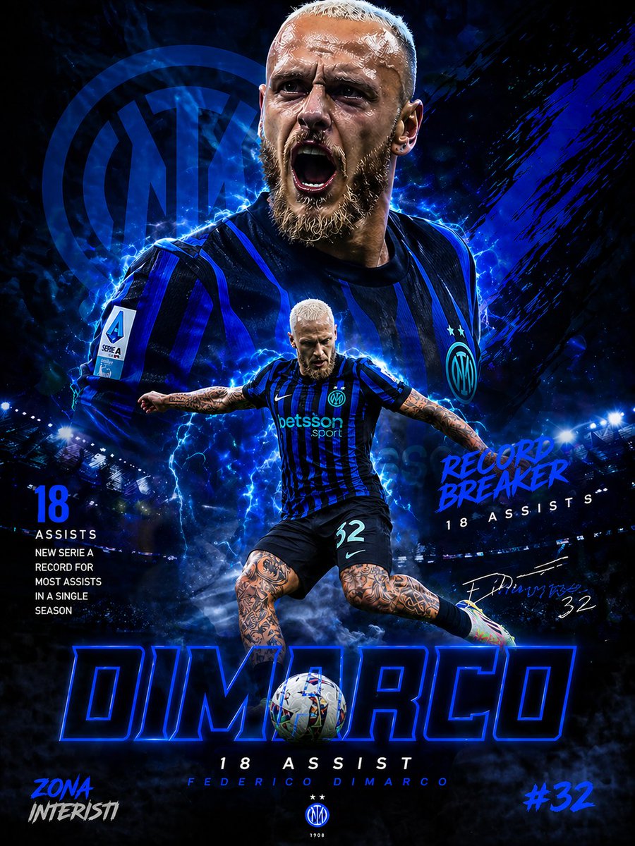 👑🇮🇹 Federico Dimarco mencetak sejarah baru di Serie A dengan mencetak 18 assist dalam satu musim!

Ia menjadi raja assist baru di #SerieA setelah melewati torehan assist Papu Gómez (16) pada musim 2019/20. 👏👏👏