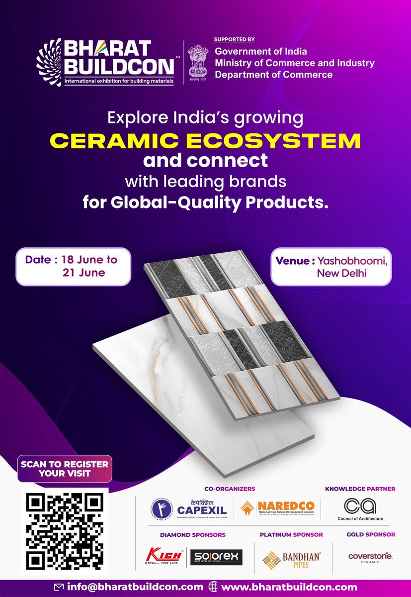 ceramic_india_'s tweet image. BHARAT BUILDCON, Ceramic India
ceramicindia.com/company-detail…
#ceramic #exhibition #international #keramica #expo #world #raw #materials #building #construction #bricks #industry #machinery #technology #show #b2b #trade #fair #suppliers #tiles #sanitarywares #india #morbi #gujarat