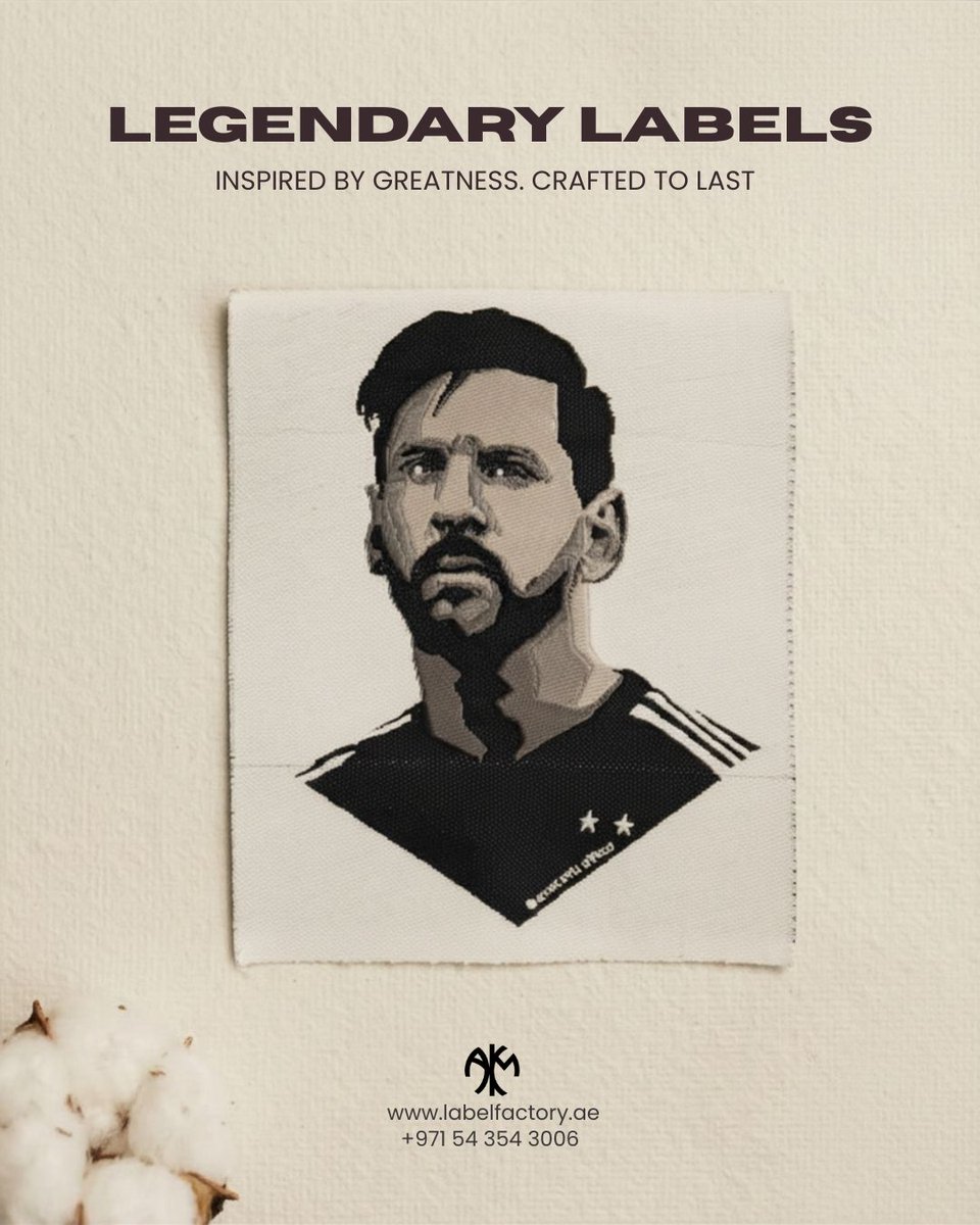 creativ43583649's tweet image. Legendary icons deserve legendary detailing.
Crafted with precision, designed to last — where art meets identity. 🏷️✨
Your brand, elevated to greatness. #labels #wovenlabels #branding #customlabels #labeldesign #fashionbranding #uaebusiness #ajmanbusiness #dubai