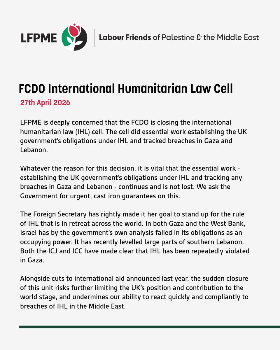 Labour Friends of Palestine & the Middle East tweet media