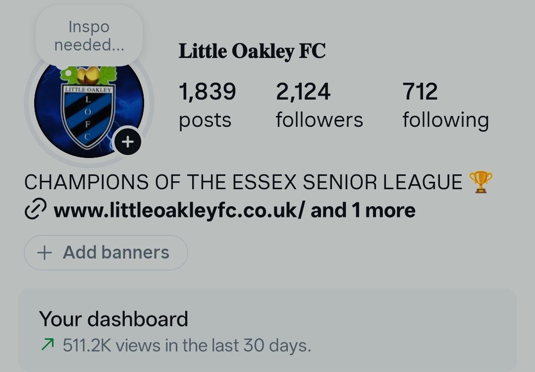 LittleOakleyFC's tweet image. Numbers we could only have dreamt of.

Over Half a MILLION views on our Instagram account.

There's Literally never been a better time to get involved with the Acorns.

⚫🔵🌰⚫🔵
#sponsored #sponsorship