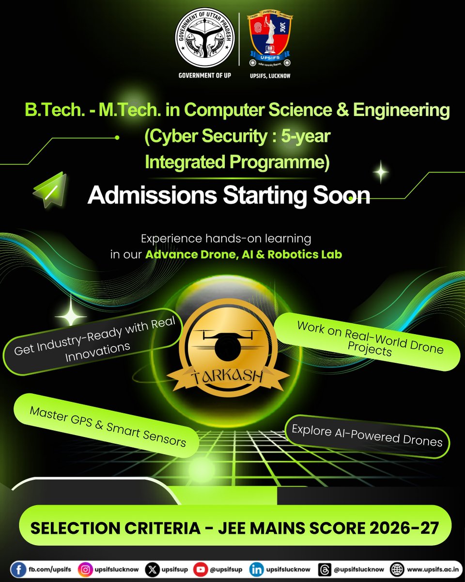 upsifsUp's tweet image. Engineer the future of digital defense.
Explore the convergence of Cyber Security, AI, and intelligent systems.
A 5-year integrated journey designed for tomorrow’s innovators.

#CyberSecurity #ArtificialIntelligence #EngineeringLife #TechInnovation #FutureEngineers