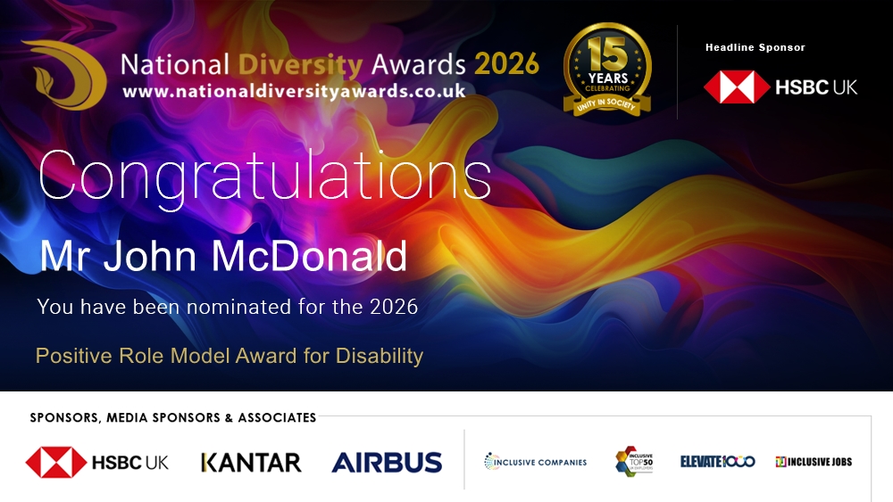 EWConsultancy's tweet image. Very pleased to announce I have been nominated for a National Diversity Award.
Very pleased to be nominated, good luck to all nominees. You vote for me with the link below.
nationaldiversityawards.co.uk/awards-2026/no…
#Diversity #Inclusion #Disability 
#EaglesWingsConsultancy
lnkd.in/e76B2RnT
