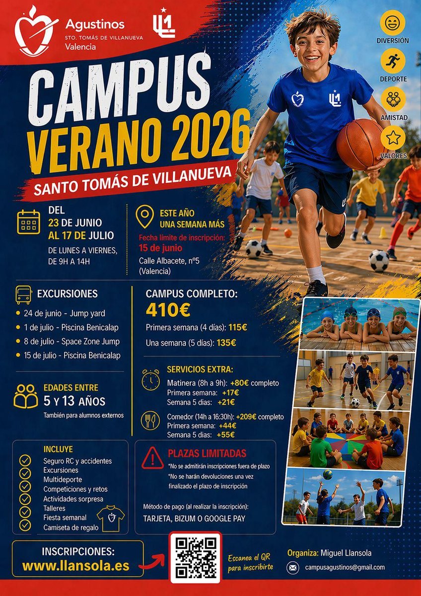 agustinosvlc1's tweet image. Ya tenemos el #Campus de #Verano 2026, organizado un año más por @Miguellansola , actual segundo entrenador del Palma futsal.
Toda la info: 👇